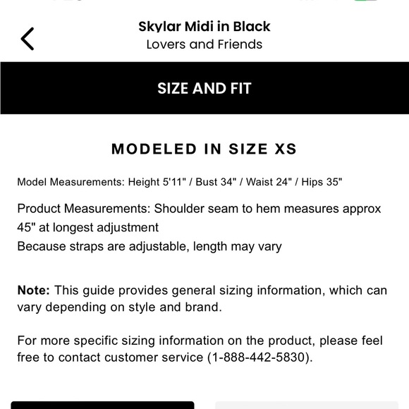 Lovers and Friends Skylar Midi in Black, size XS, Worn Once, Perfect Condition - Picture 7 of 9